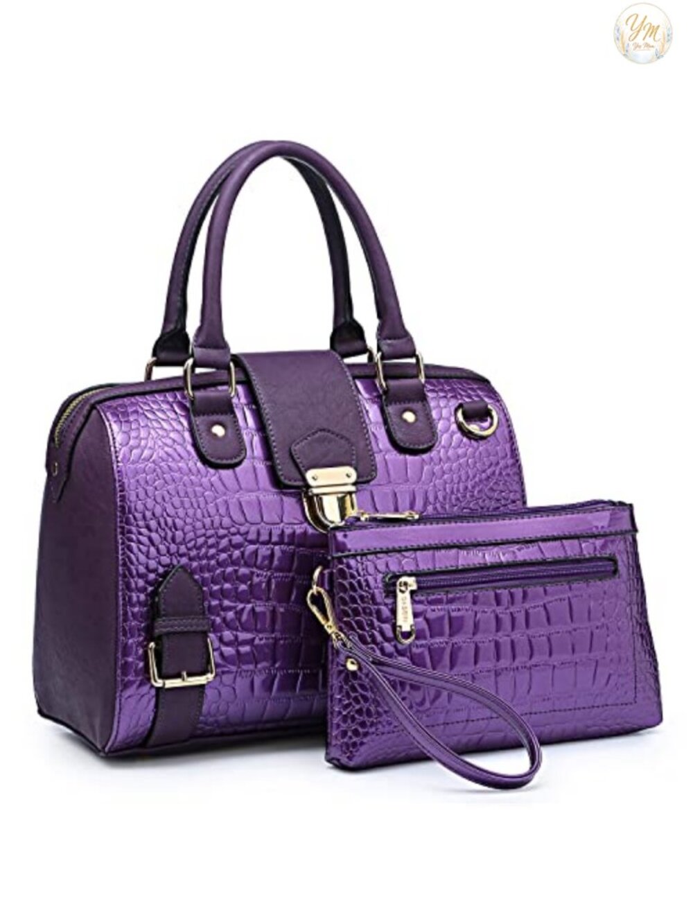 Vegan Leather Crocodile Satchel Purse Top Handle Handbag Work Tote